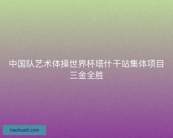 中国队艺术体操世界杯塔什干站集体项目三金全胜